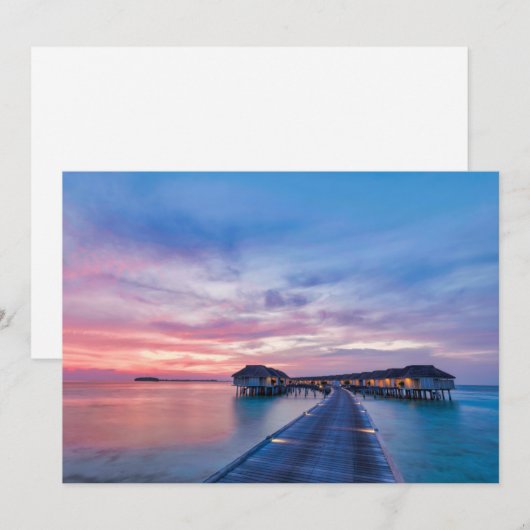 Tropische stranden | Maldiven Bungalows Bedankkaart (Voorkant / Achterkant)