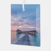 Tropische stranden | Maldiven Bungalows Glas Ornament (Voorkant links)