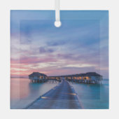 Tropische stranden | Maldiven Bungalows Glas Ornament (Voorkant)