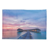 Tropische stranden | Maldiven Bungalows Kussensloop (Achterkant)