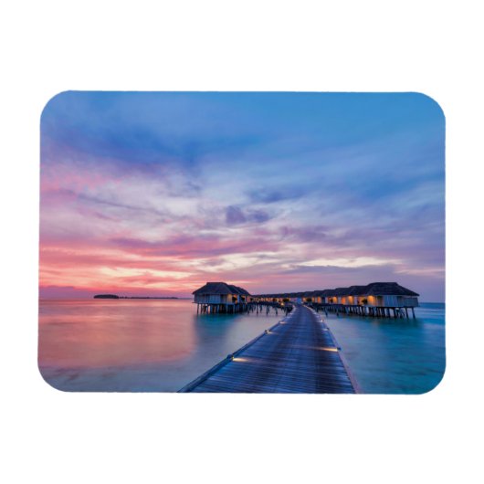 Tropische stranden | Maldiven Bungalows Magneet (Horizontaal)
