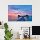 Tropische stranden | Maldiven Bungalows Poster (Thuiskantoor)