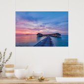 Tropische stranden | Maldiven Bungalows Poster (Keuken)