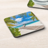 Tropische stranden | Maldiven Island Wooden Jetty Bier Onderzetter (Linkerzijde)