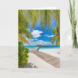 Tropische stranden Maldiven Island Wooden Jetty Kaart