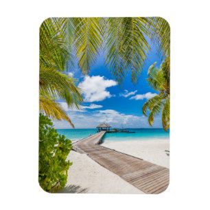 Tropische stranden   Maldiven Island Wooden Jetty Magneet