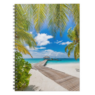 Tropische stranden   Maldiven Island Wooden Jetty Notitieboek