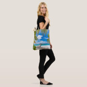 Tropische stranden | Maldiven Island Wooden Jetty Tote Bag (Op model)