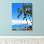 Tropische stranden | Maui Hawaii Canvas Afdruk (Insitu (Houten vloer))