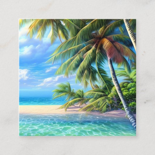 Tropische stranden met hun witte zand en kristal vierkante visitekaartje (Voorkant)