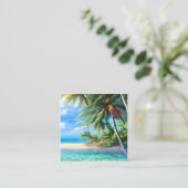 Tropische stranden met hun witte zand en kristal vierkante visitekaartje (Staand voorkant)