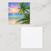 Tropische stranden met hun witte zand en kristal vierkante visitekaartje (Voorkant / Achterkant)
