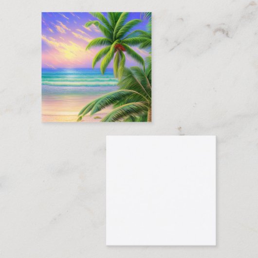 Tropische stranden met hun witte zand en kristal vierkante visitekaartje (Voorkant / Achterkant)