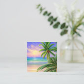 Tropische stranden met hun witte zand en kristal vierkante visitekaartje (Staand voorkant)