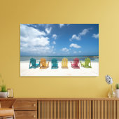Tropische stranden | Palmstrand, Aruba Canvas Afdruk (Insitu (Woonkamer))