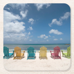 Tropische stranden   Palmstrand, Aruba Kartonnen Onderzetters