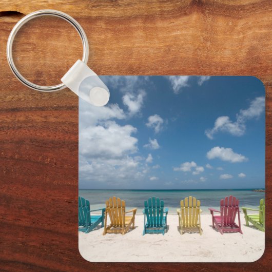 Tropische stranden | Palmstrand, Aruba Sleutelhanger (Voorkant)