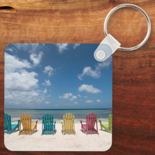 Tropische stranden | Palmstrand, Aruba Sleutelhanger (Achterkant)