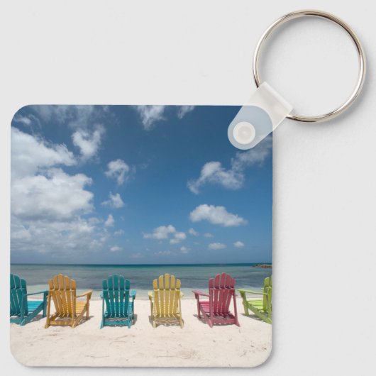 Tropische stranden | Palmstrand, Aruba Sleutelhanger (Achterkant)