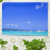 Tropische stranden | Witte strand, fillipinen Theedoek (Gevouwen)