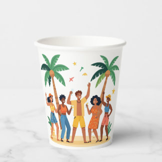Tropische Strandfeest Vrienden Zomerfeest Papieren Bekers