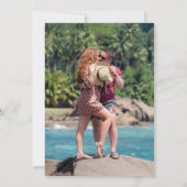 Tropische strandfotobestemming bruiloft save the date (Achterkant)