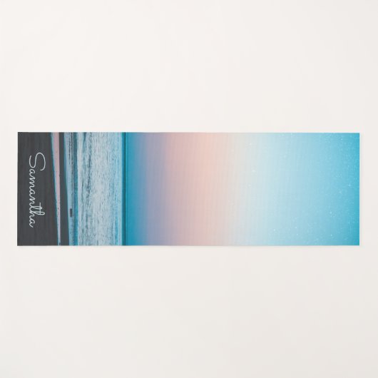 Tropische strandgolven Modern gepersonaliseerd Yogamat (Voorkant (horizontaal))