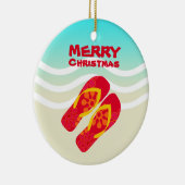 Tropische strandgolven Vrolijk kerstfeest Keramisch Ornament (Rechts)