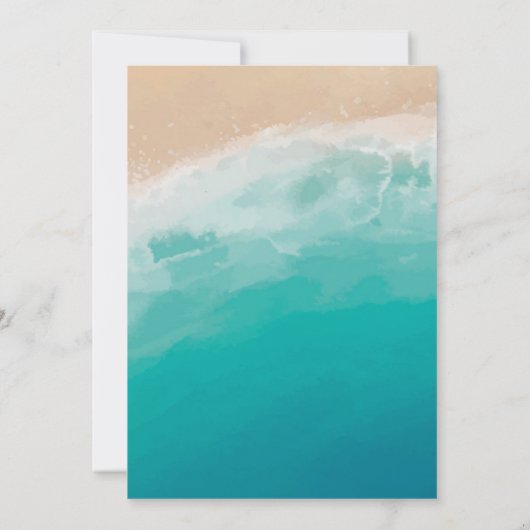 Tropische Strandharten in de Zandbruiloft Kaart (Achterkant)