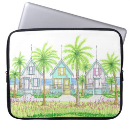 Tropische strandhut laptophoes laptop sleeve