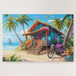 🌅Tropische strandhut Legpuzzel