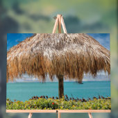 Tropische strandhut muurkunst kustdecoratie acryl bord (Neutraal)