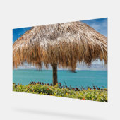 Tropische strandhut muurkunst kustdecoratie acryl bord (Hoek)