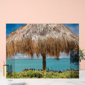 Tropische strandhut muurkunst kustdecoratie acryl bord (Huwelijk)