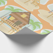 Tropische strandhut surfplanken en palmbomen cadeaupapier