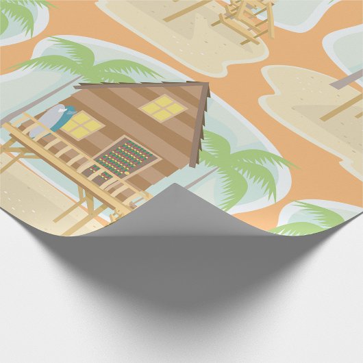 Tropische strandhut surfplanken en palmbomen cadeaupapier