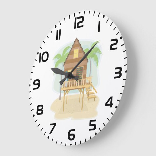 Tropische strandhut surfplanken en palmbomen grote klok (Hoek)