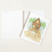 Tropische strandhut surfplanken en palmbomen planner (Display)