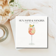 Tropische strandhuwelijksdrankbar servetten