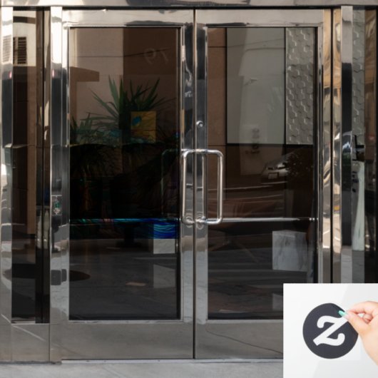 tropische strandkliffen 2 glas in lood kunst raamsticker (Kantoordeur)