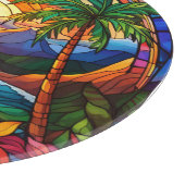 Tropische strandkliffen gebrandschilderde glaskuns snijplank (Hoek)