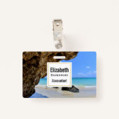 Tropische strandkust met een Big Rock Badge (Achterkant met clip)