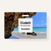 Tropische strandkust met een Big Rock Badge (Achterkant)