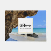 Tropische strandkust met een Big Rock Deurmat (Voorkant)