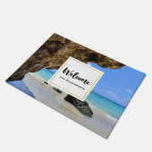 Tropische strandkust met een Big Rock Deurmat (Schuin)