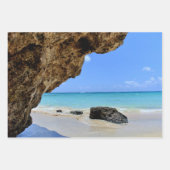 Tropische strandkust met een Big Rock Inpakpapier Vel (Voorkant 2)