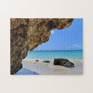 Tropische strandkust met een Big Rock Legpuzzel