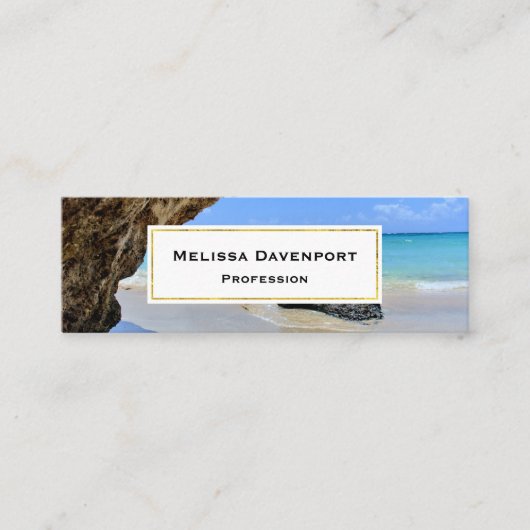 Tropische strandkust met een Big Rock Mini Visitekaartje (Voorkant)
