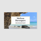 Tropische strandkust met een Big Rock Naamplaatje (Voorkant)