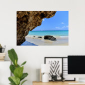 Tropische strandkust met een Big Rock Poster (Thuiskantoor)